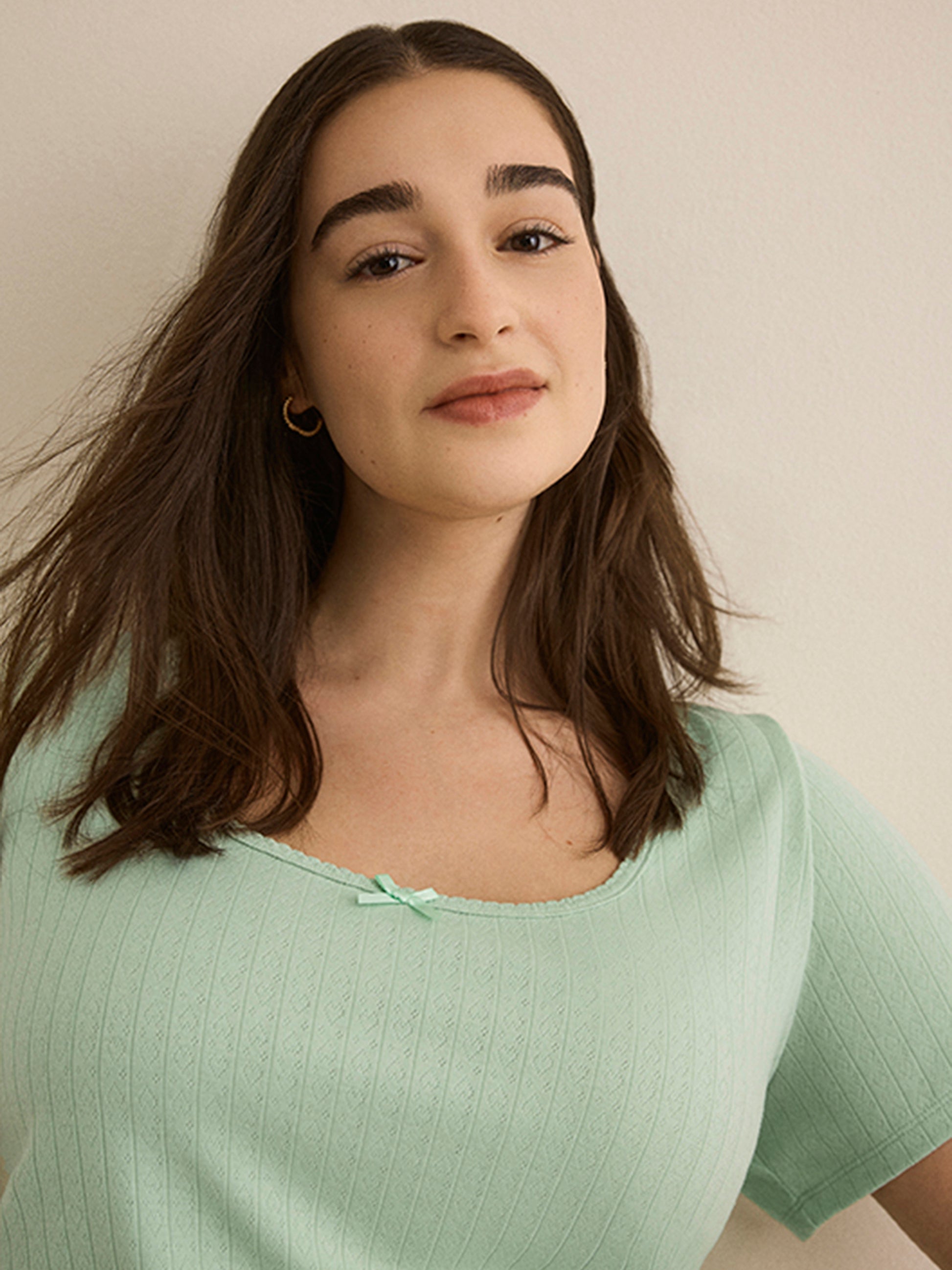 Pointelle Short-Sleeve Pyjama Top - ti Voglio