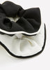 Black and White Hair Scrunchies with Contrasting Piping, Set of 2