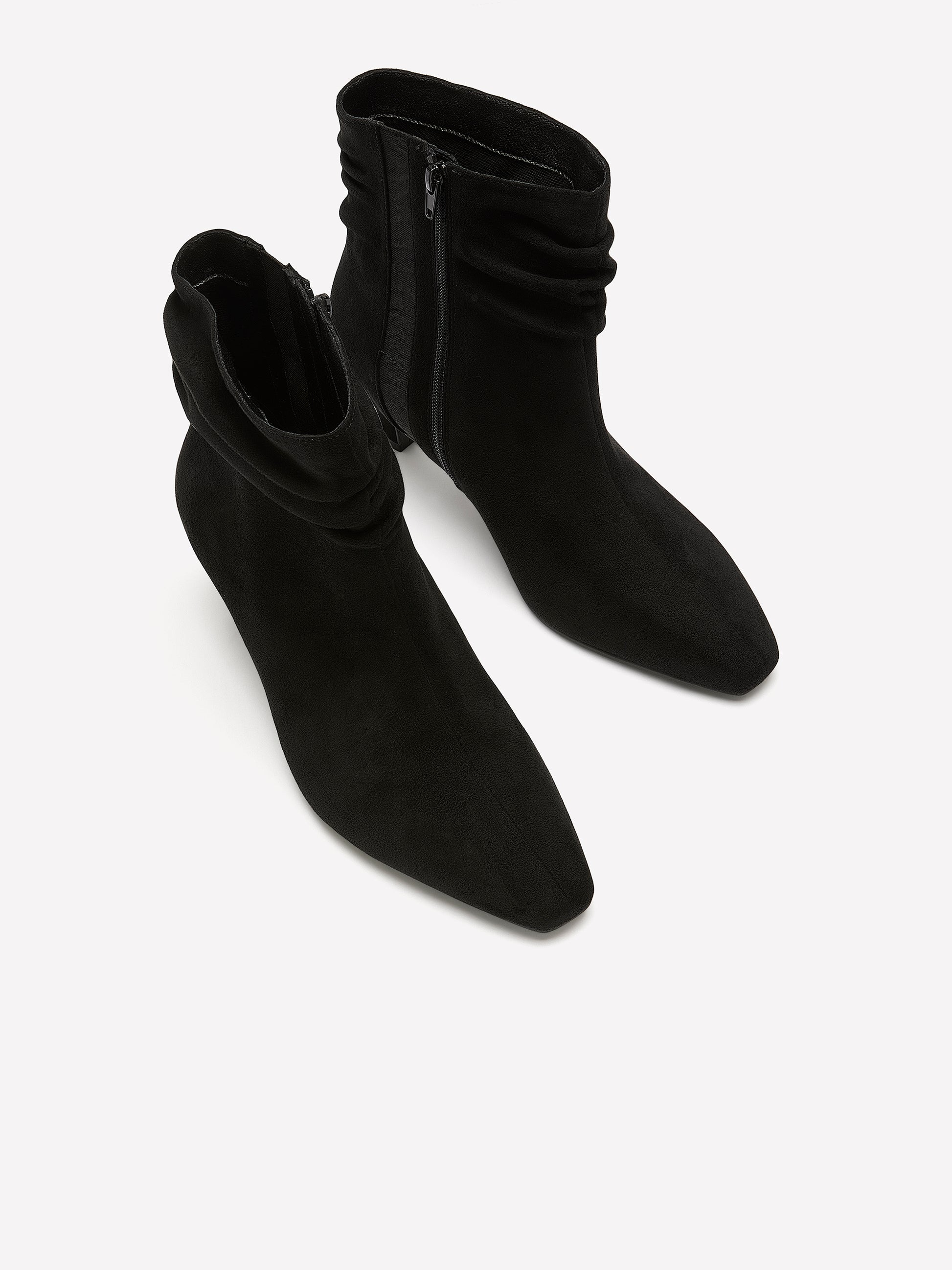 Extra Wide Width, Pleated Mid-Kitten-Heel Bootie