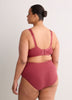 Wireless Red Ribbed Cotton Bra with Picot Trim - tiVOGLIO