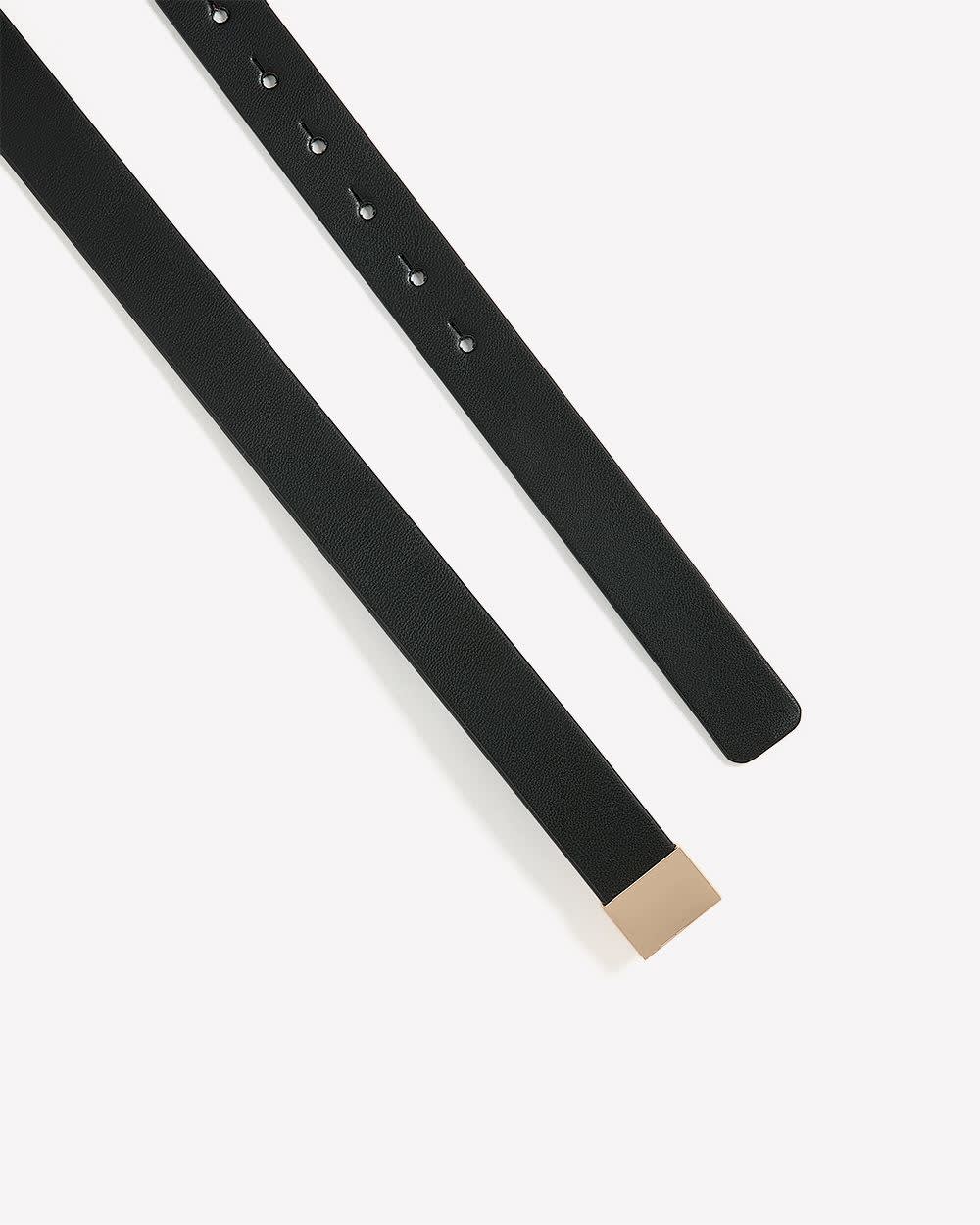 Ceinture mince noire avec boucle