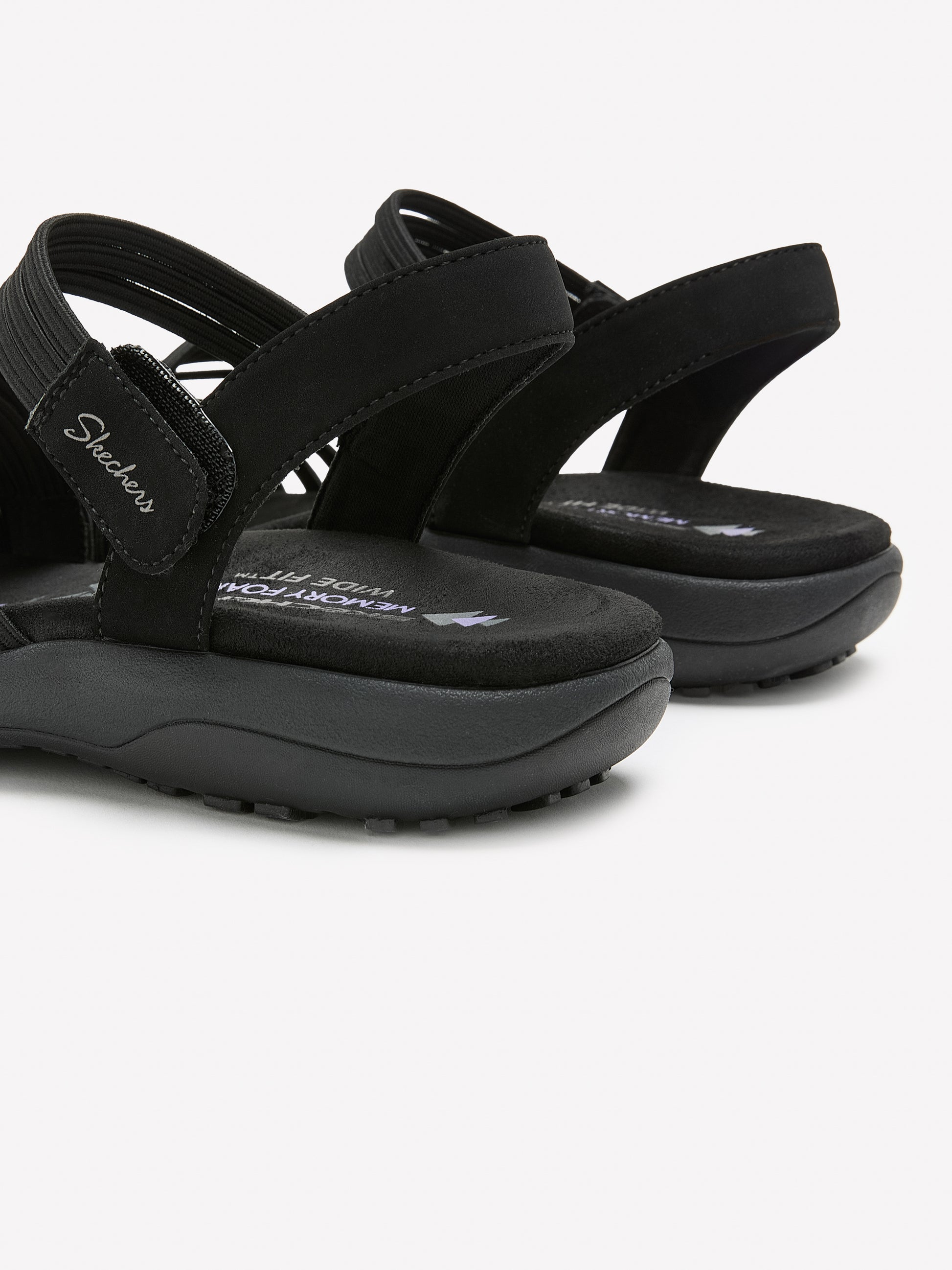 Wide Width, Reggae Slim Coffee Run Stretch Sandal - Skechers