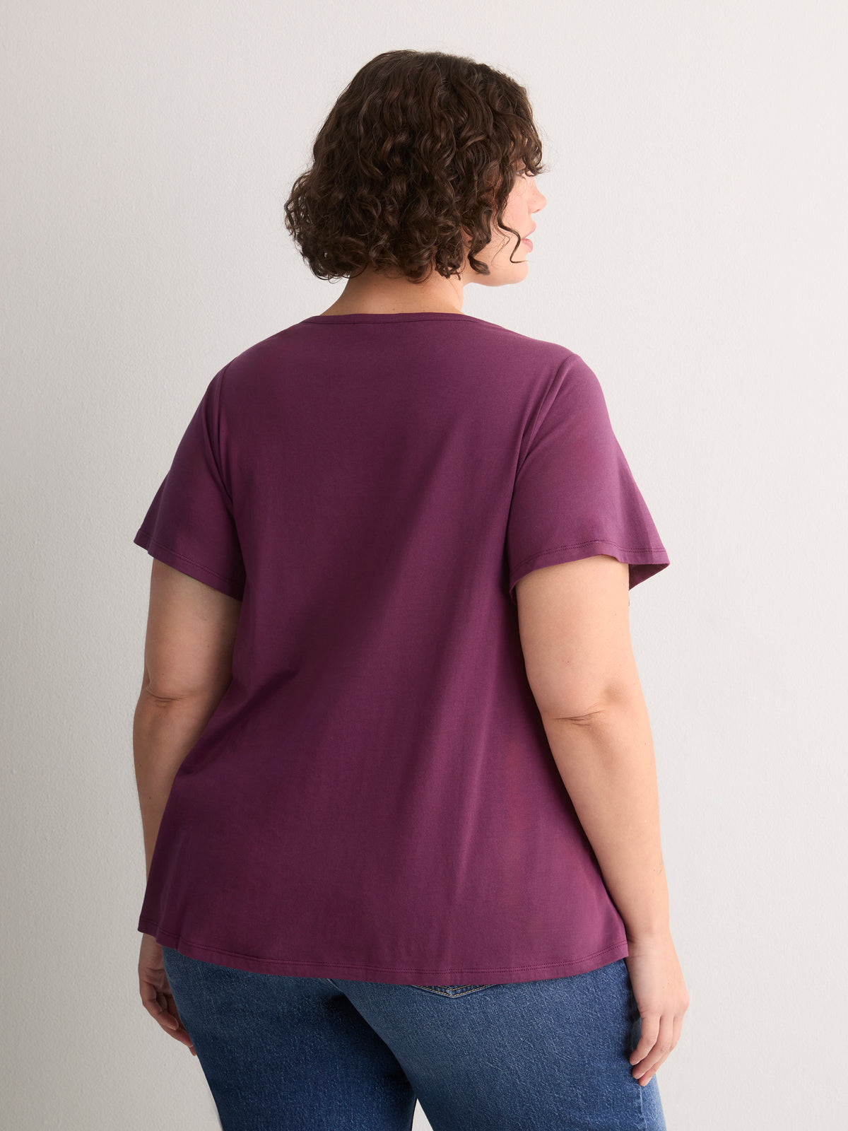 Slight Swing Top with Embroidered Yoke