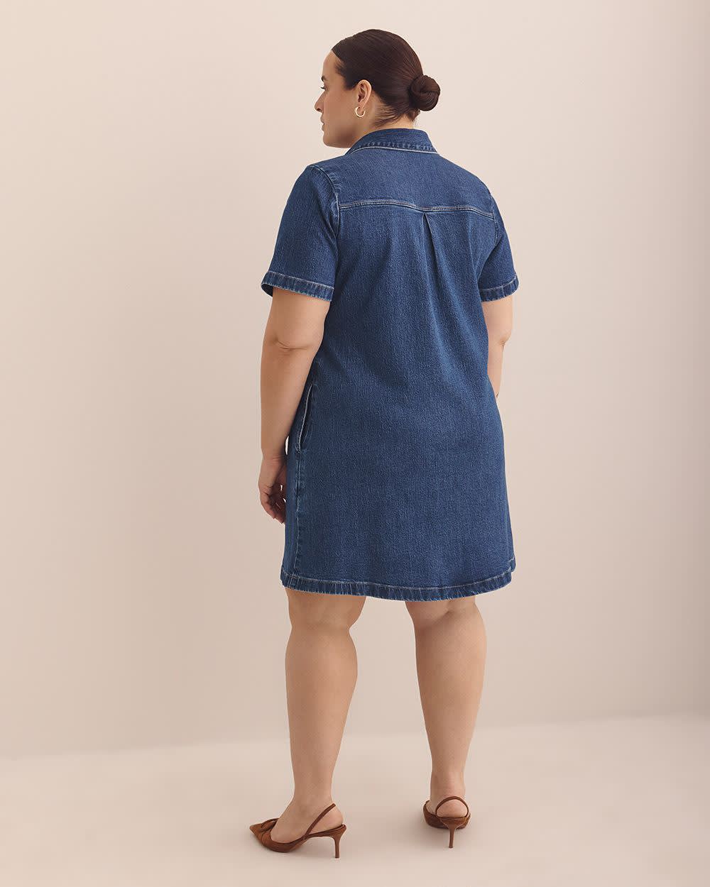 Robe-chemise en denim avec poches