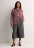 Plaid Buttoned Down Shirt with Scarf Collar