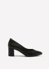 Wide Width, Josephine Black Faux Leather High Block Heel Shoe