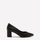 Wide Width, Josephine Black Faux Leather High Block Heel Shoe