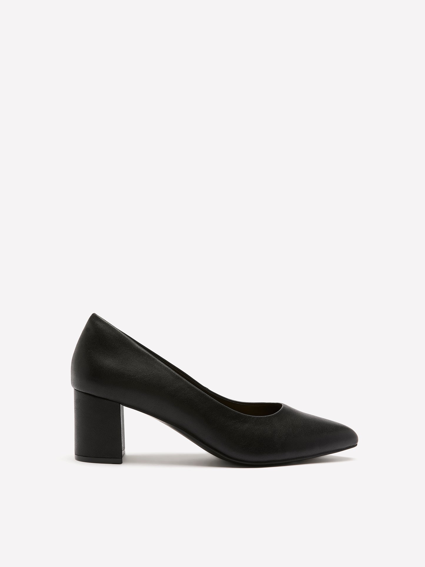 Wide Width, Josephine Black Faux Leather High Block Heel Shoe