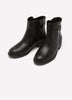 Extra Wide Width, Black Faux Leather Buckle Bootie
