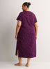 Printed Long Short-Sleeve Sleepshirt - tiVOGLIO