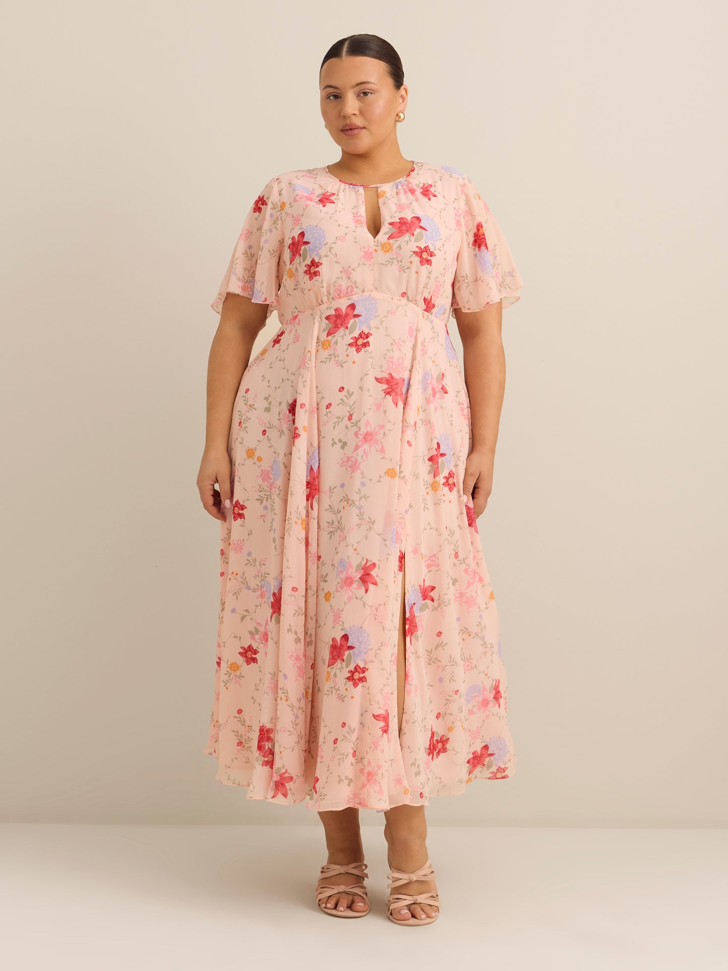 Fit-and-Flared Maxi Cocktail Dress - Addition Elle