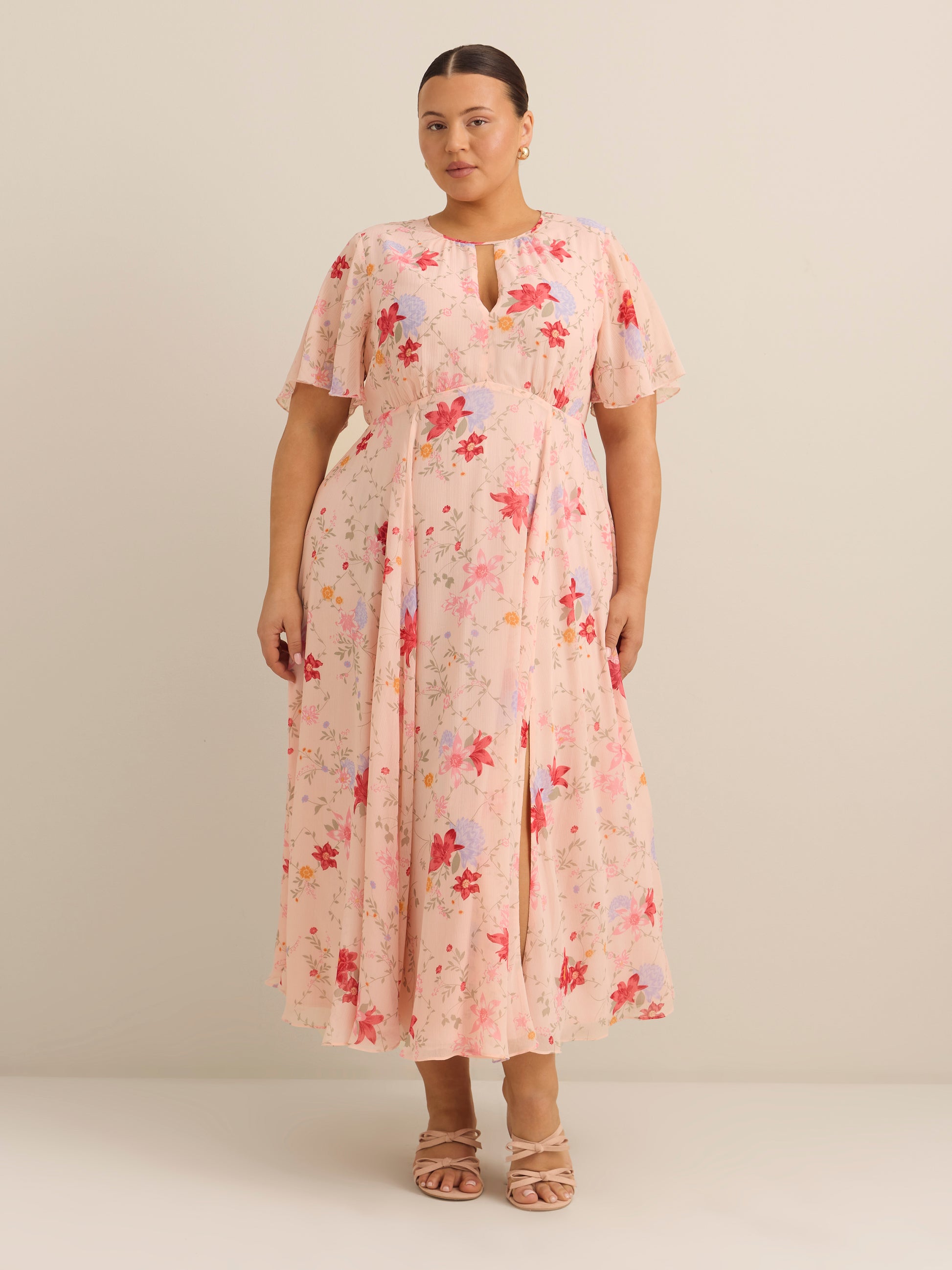 Fit-and-Flared Maxi Cocktail Dress - Addition Elle