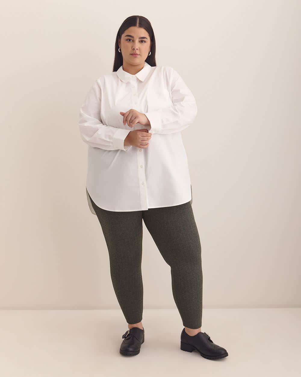 Legging gris à  chevrons texturés