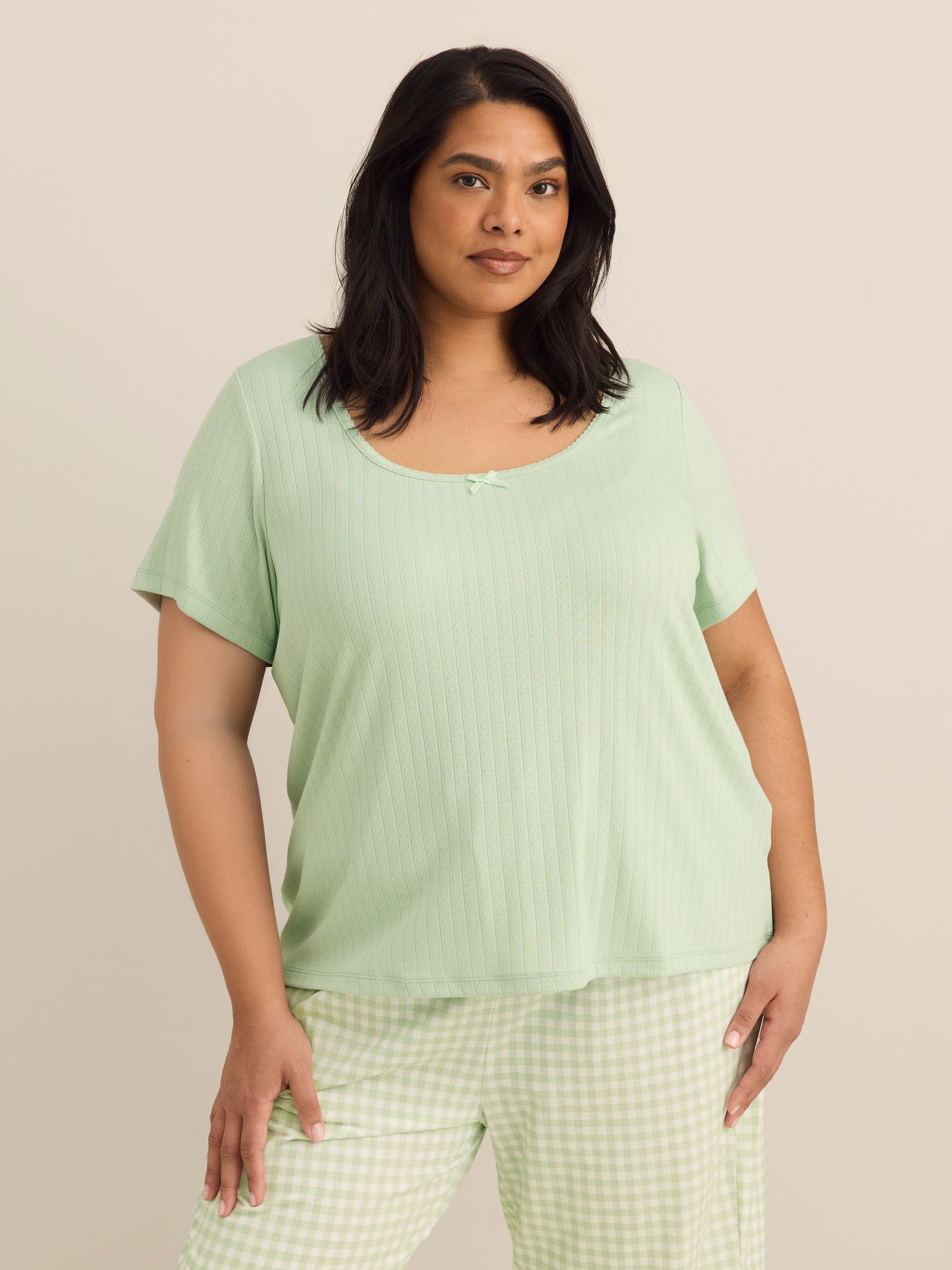 Pointelle Short-Sleeve Pyjama Top - ti Voglio