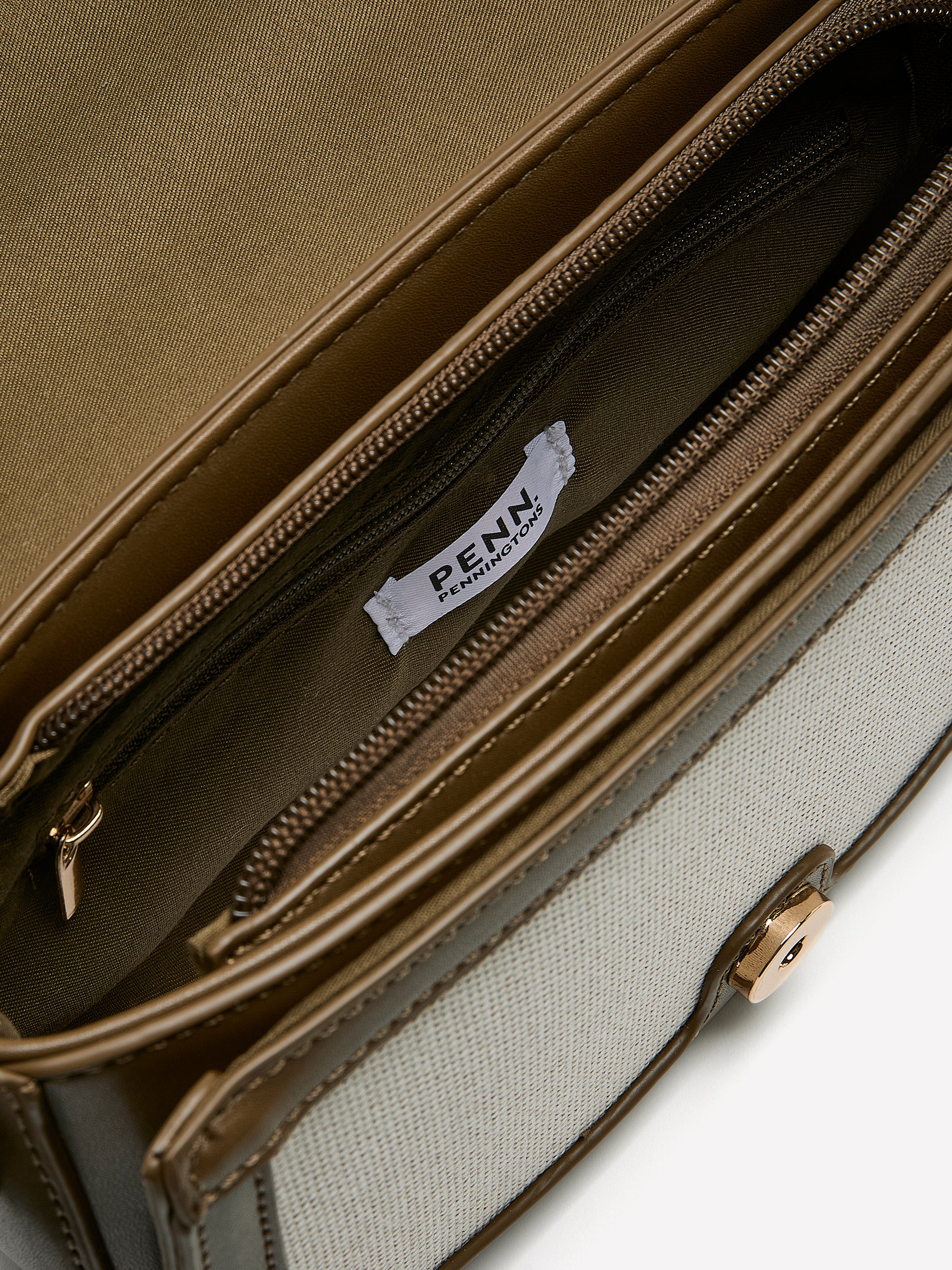 Canvas and Faux-Leather Crossbody Bag