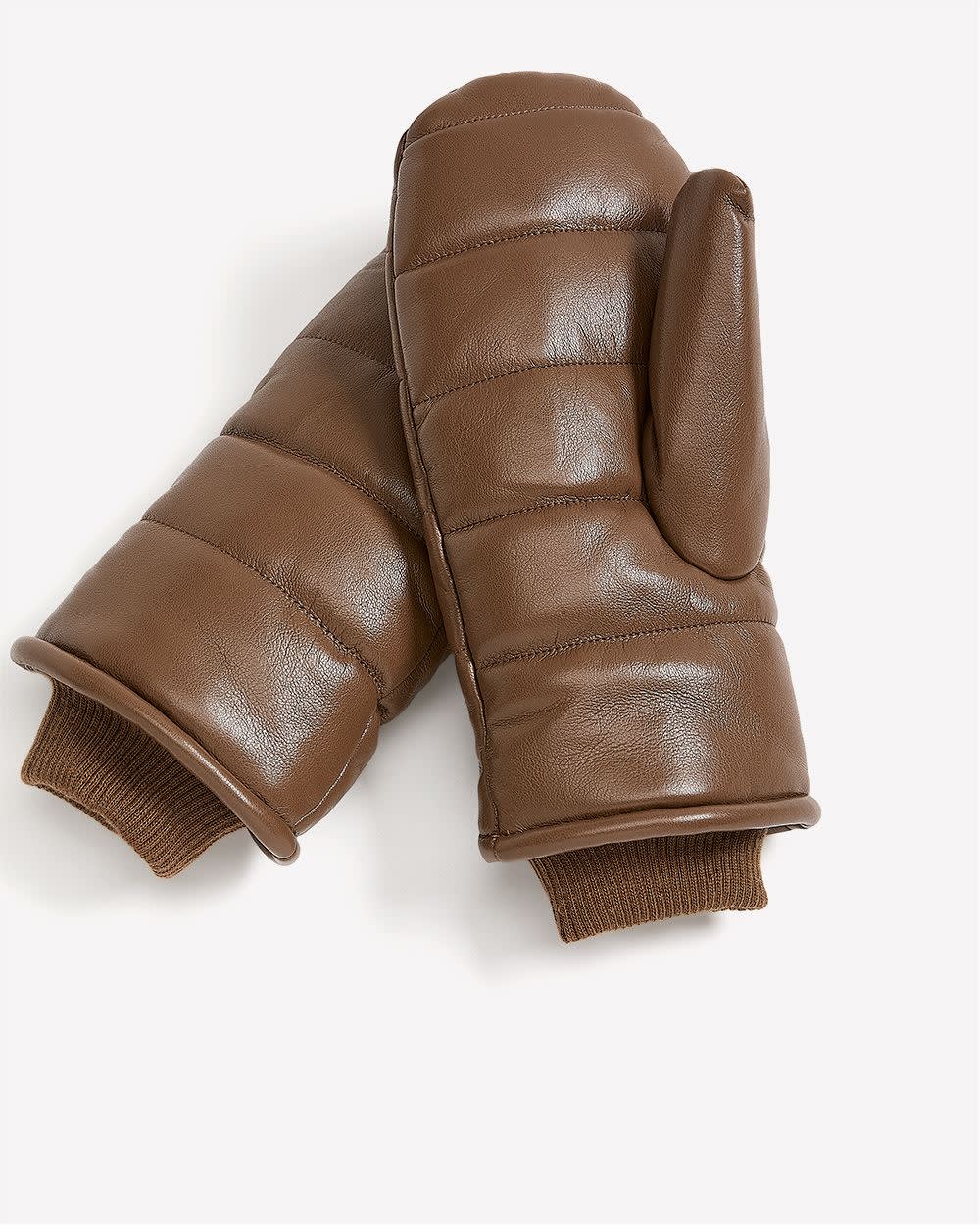 Mitaines en faux cuir matelassé