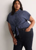 Knotted Buttoned-Down Blouse