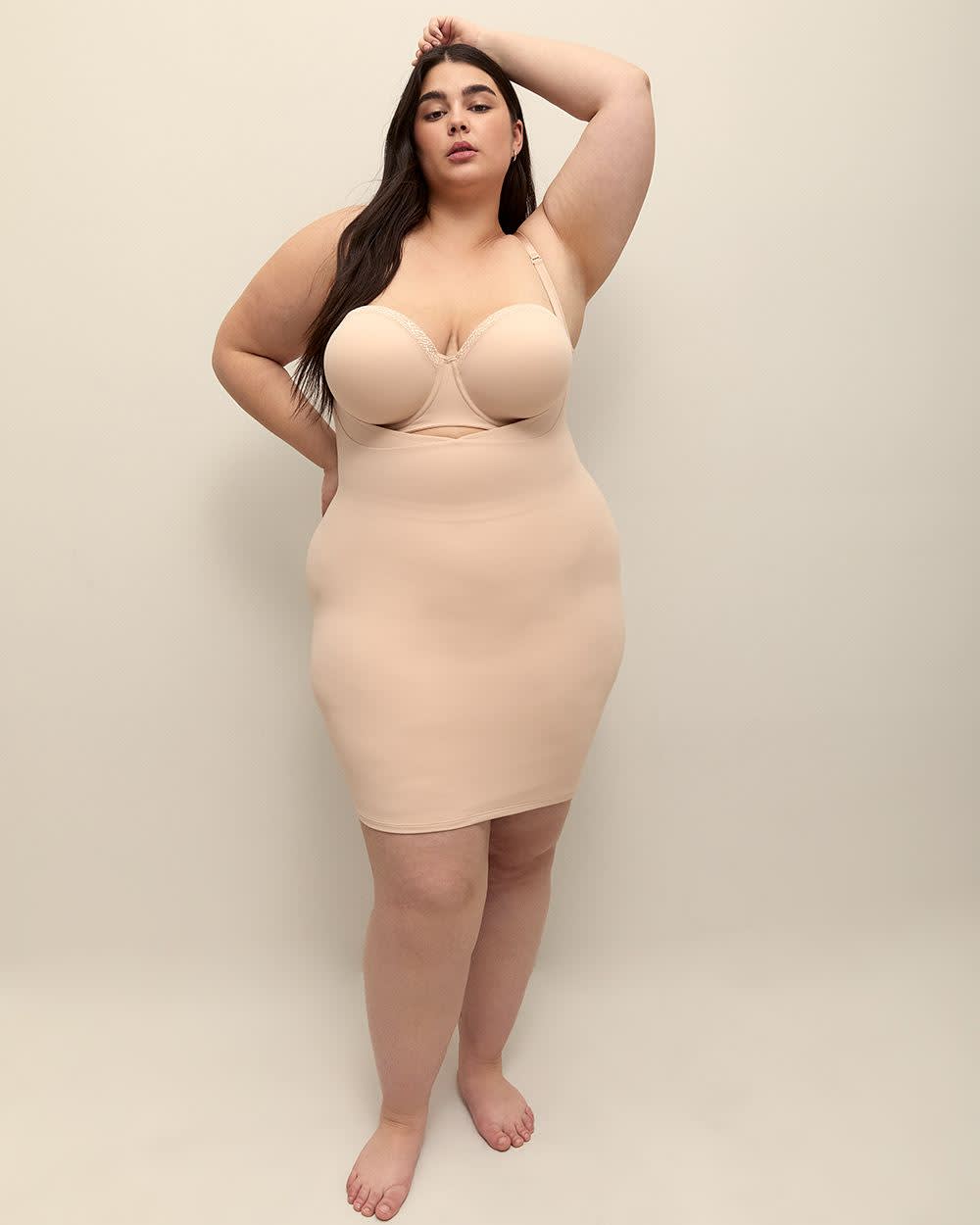 Shaping Slip Dress With Open Bust - tiVOGLIO