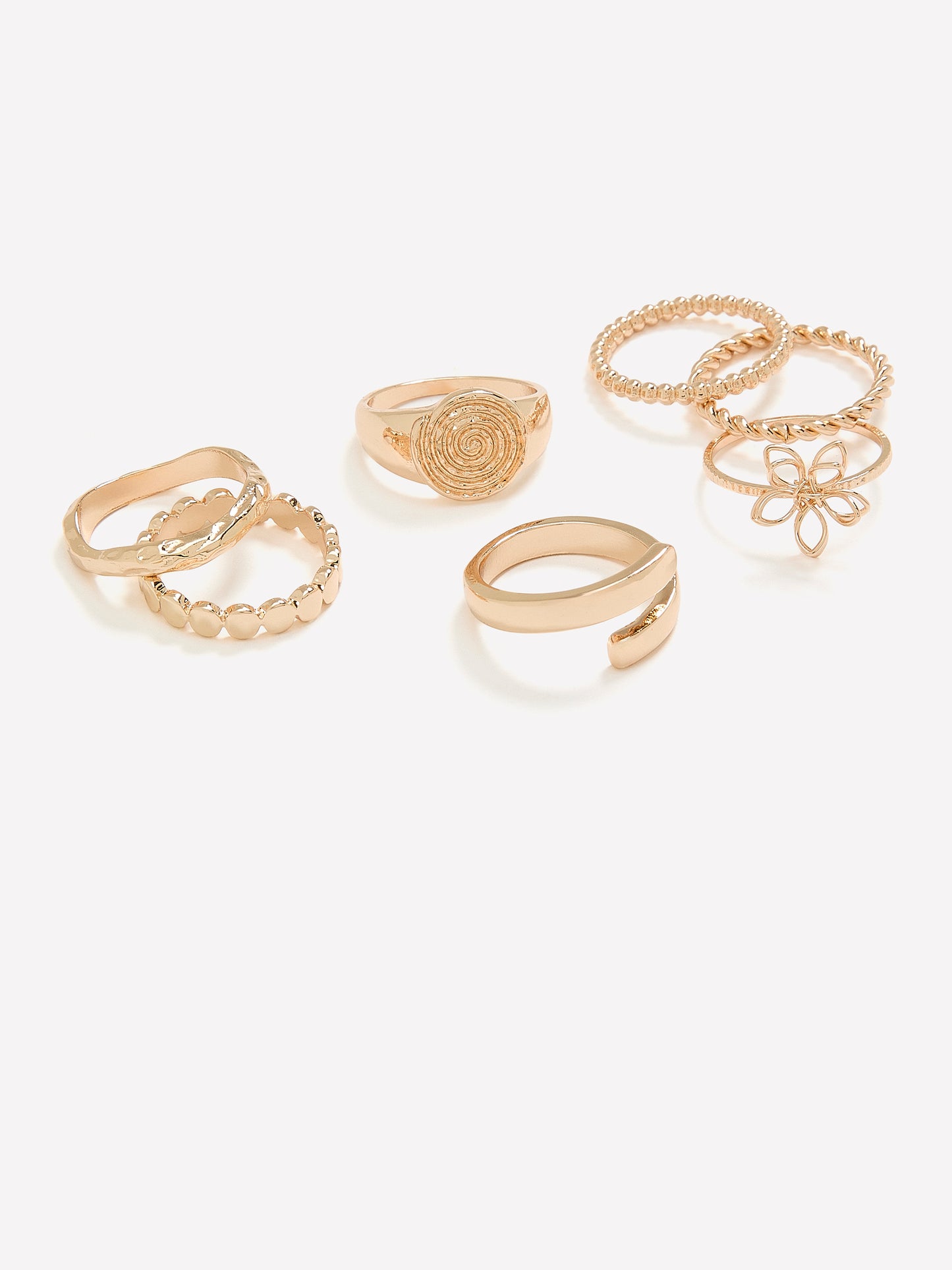 Assorted Golden Rings, Set of 7