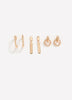 Assorted Golden Earrings, Set of 3