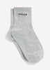 Grey Ankle Socks with Dream Embroidery