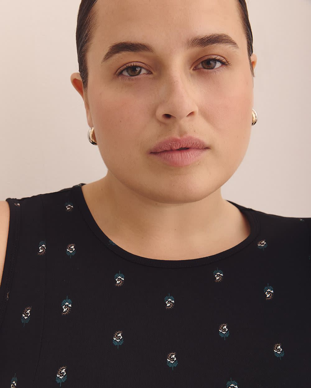 Printed Scoopneck Swing Cami with Princess Seams