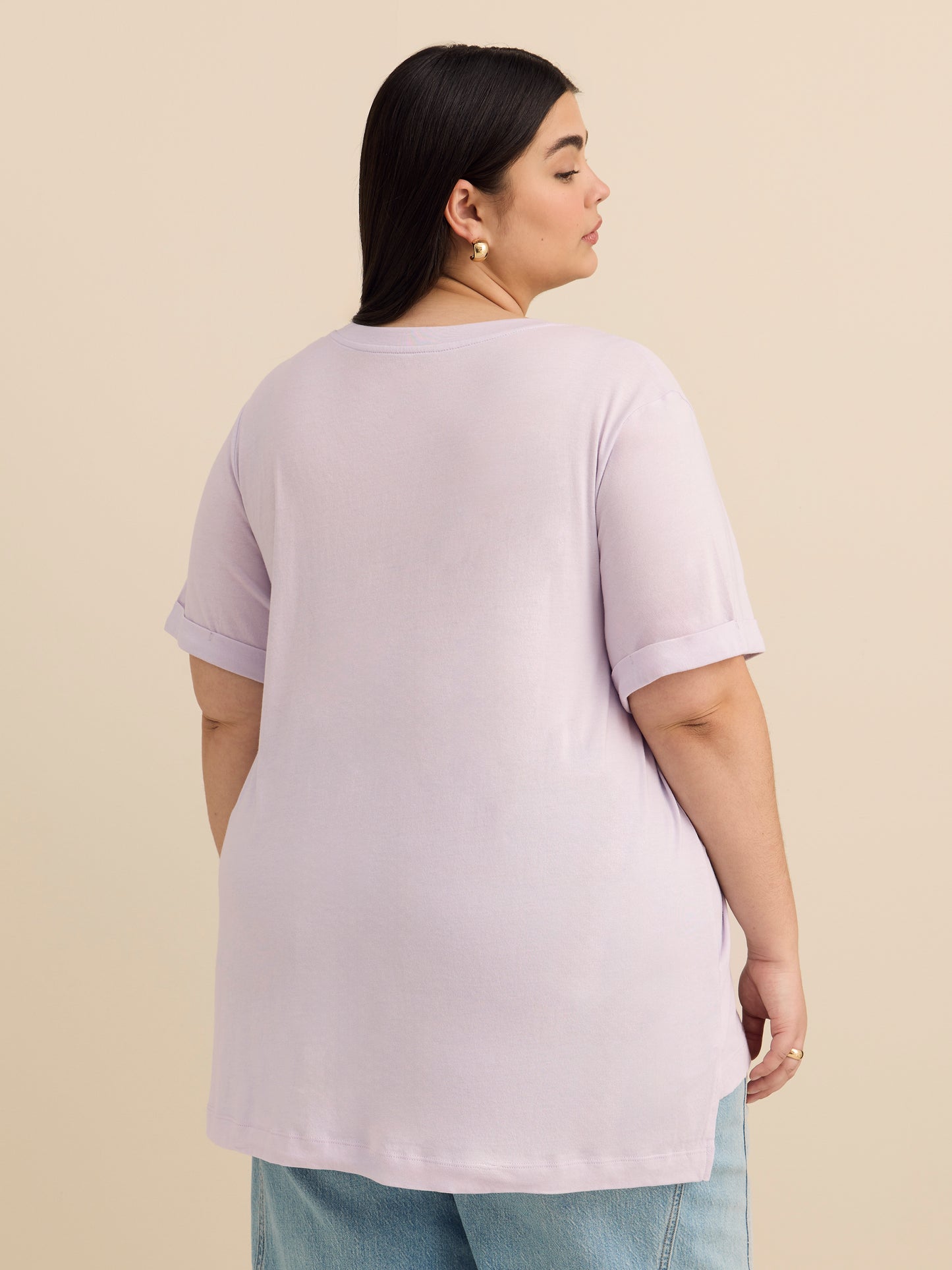 Responsible, V-Neck Boyfriend Tee with Slits