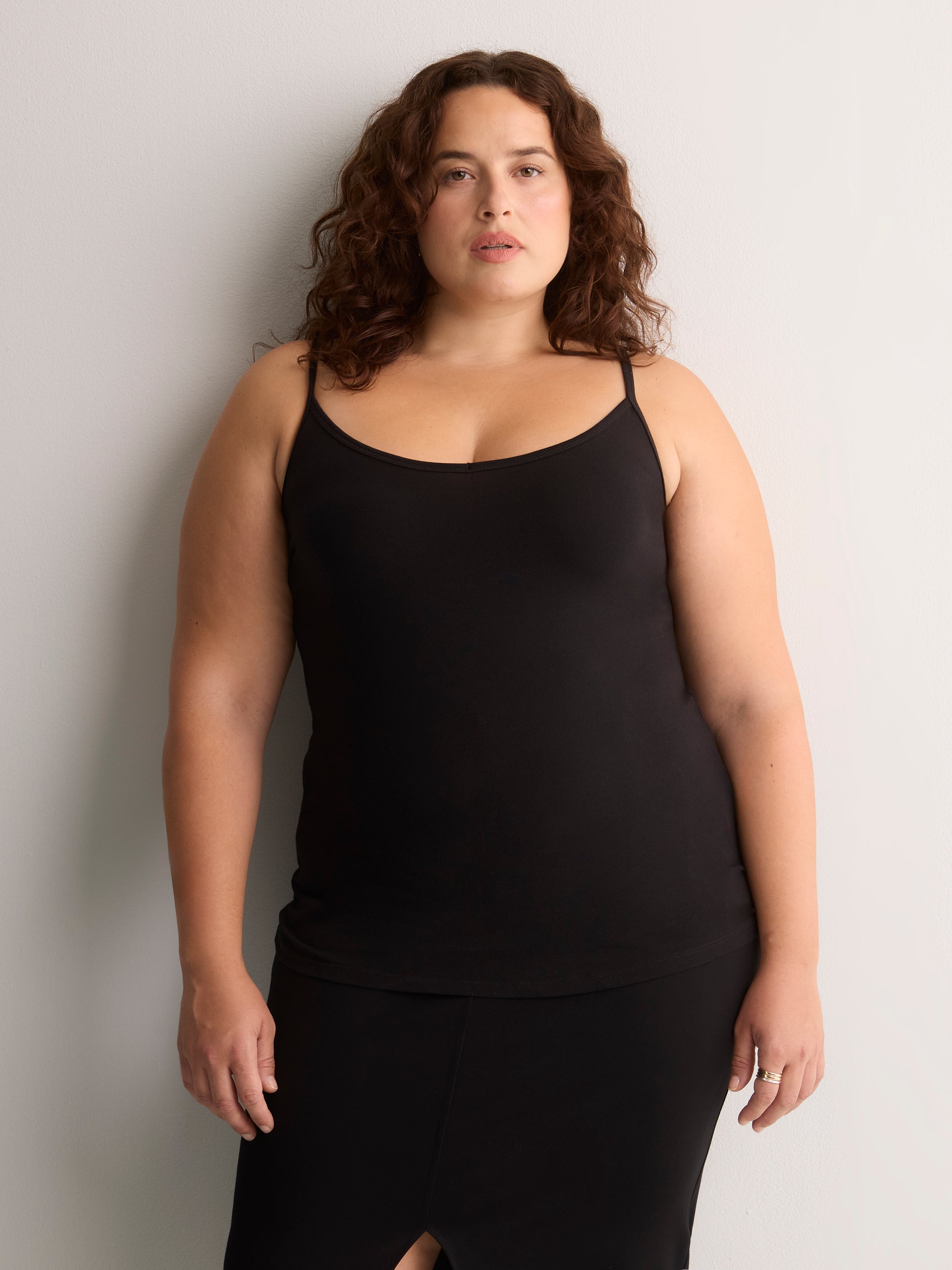 Solid Fitted Cami With Adjustable Straps - PENN. Essentials
