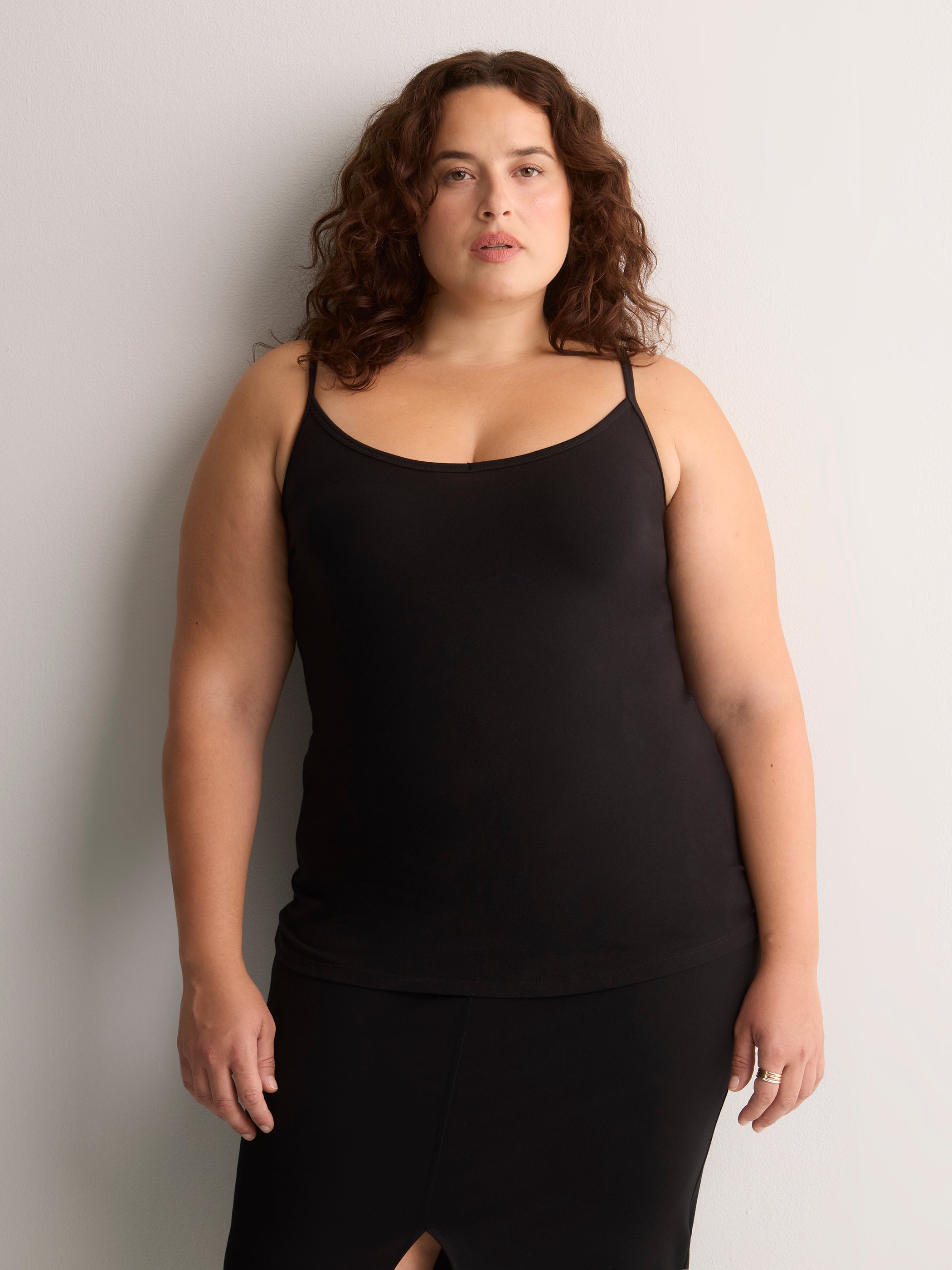 Solid Fitted Cami With Adjustable Straps - PENN. Essentials