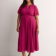 Fit-and-Flared Maxi Cocktail Dress - Addition Elle
