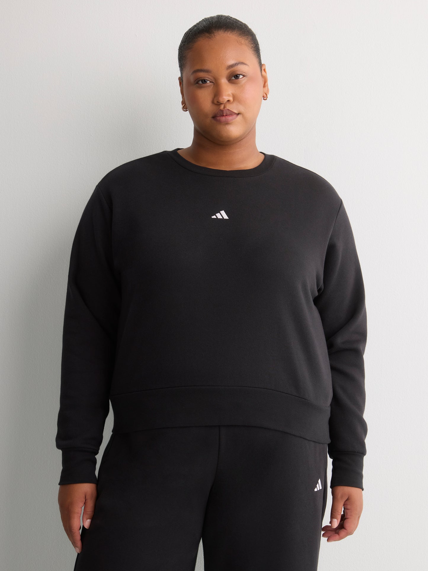Black Feel Cozy Fleece Sweatshirt with Small Logo - adidas