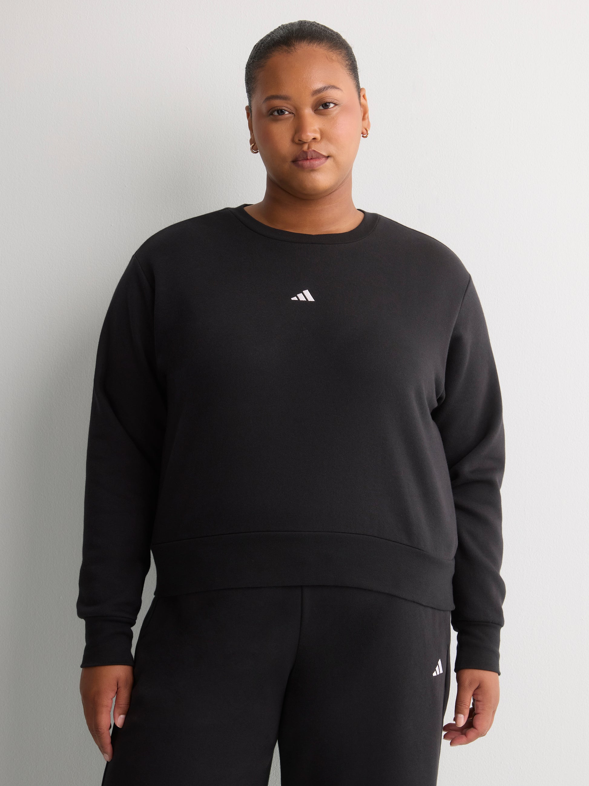 Black Feel Cozy Fleece Sweatshirt with Small Logo - adidas