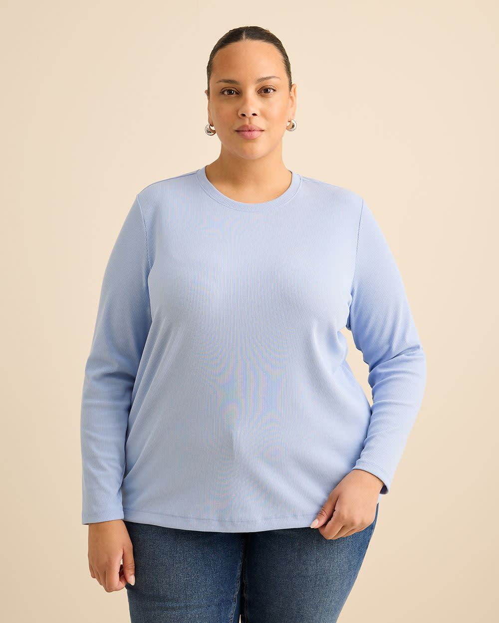 Boyfriend-Fit Ribbed Knit Tee - PENN. Essentials