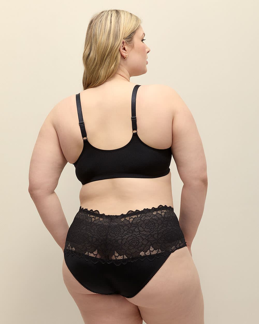 Unlined Front Closure Bra with Lace - Déesse Collection