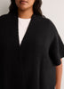 Ribbed Stitch Knit Cardigan Cape