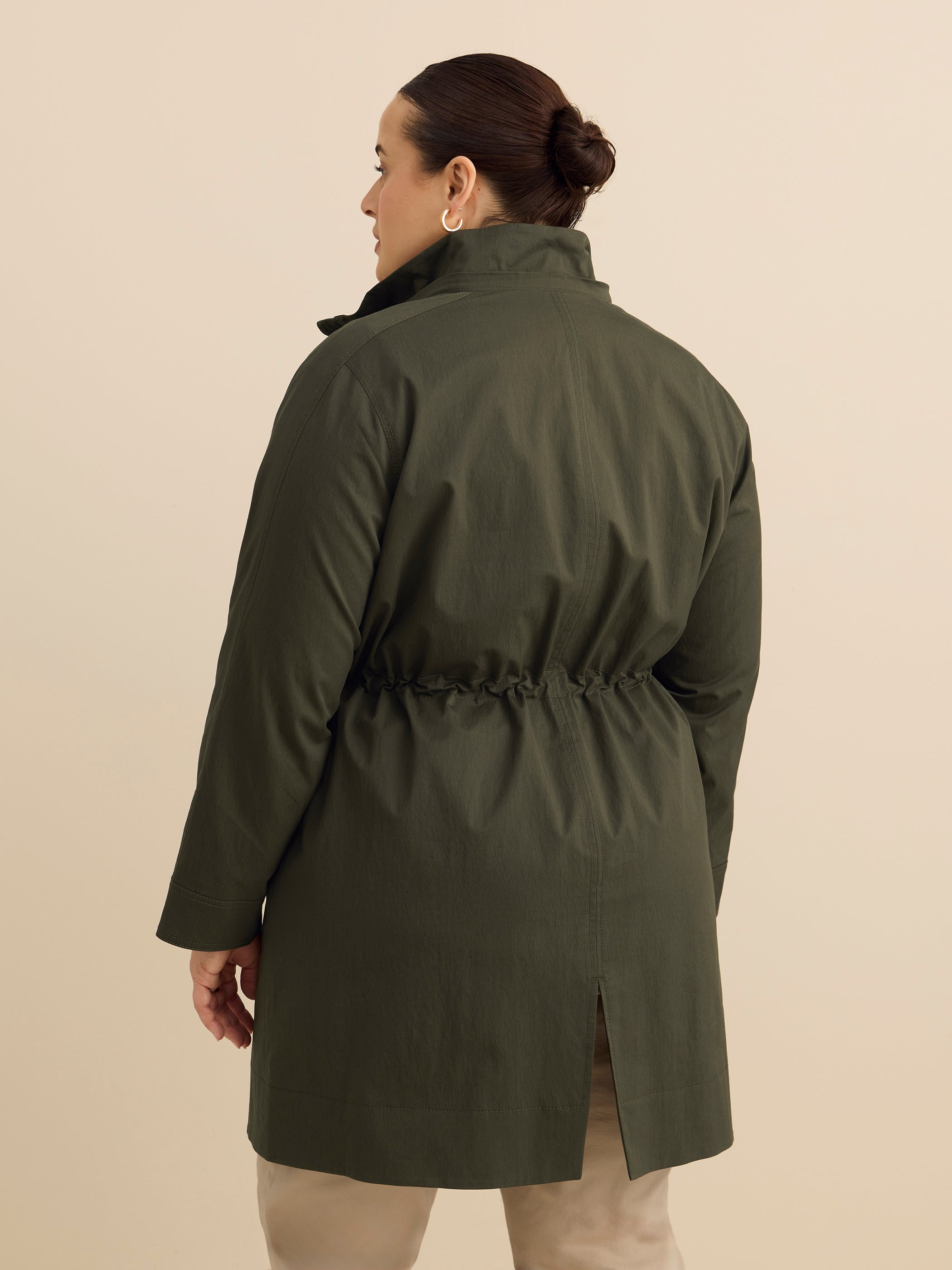 Manteau imperméable froissé long