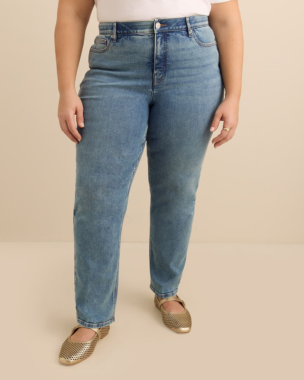 Jean à jambe droite et à taille moyenne, coupe classique aminicissante - d/C JEANS