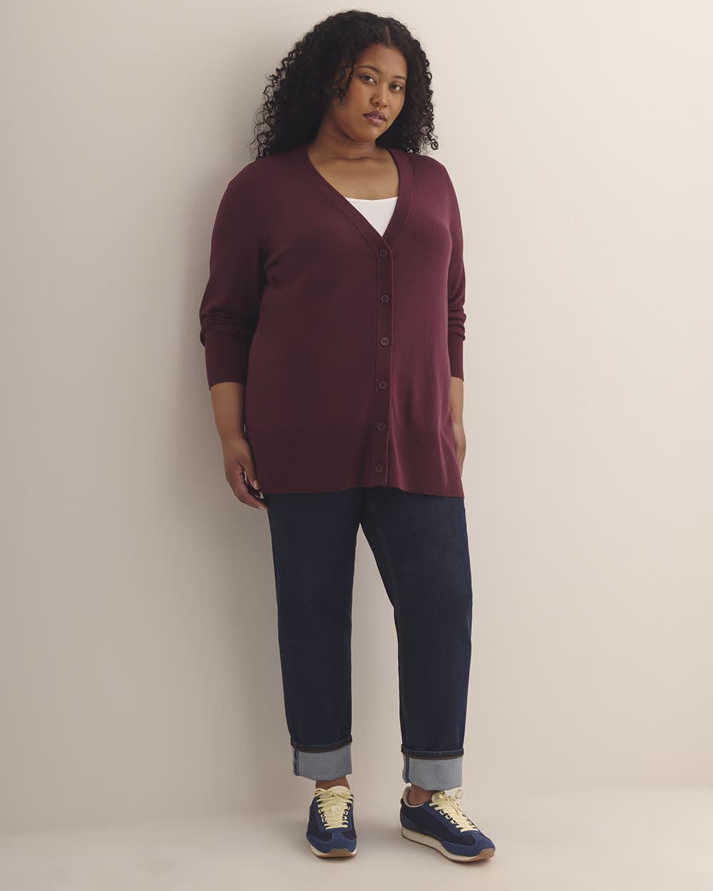 Responsible, Cotton-Blend Tunic Cardigan