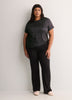 Responsible, Black Leopard-Print Short-Sleeve T-Shirt with Mesh Inserts - Active Zone