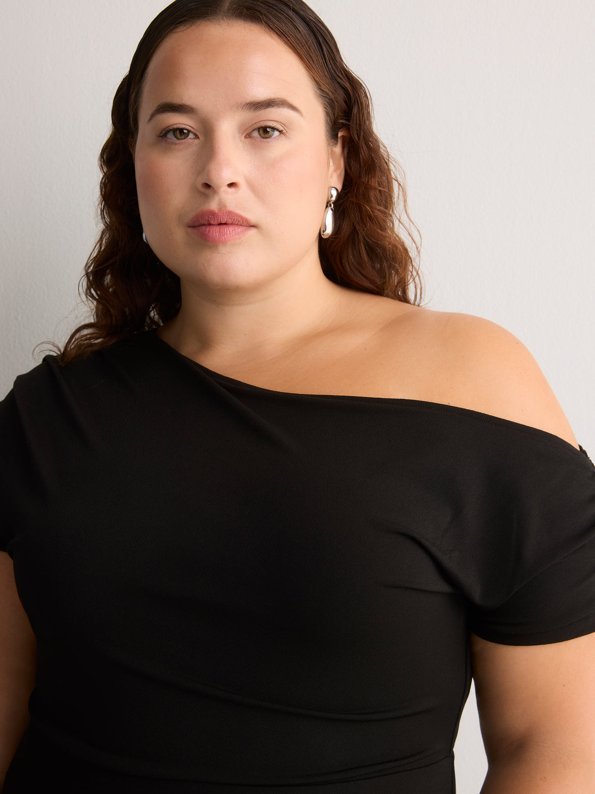 Asymmetrical Off-Shoulder Midi Dress - Addition Elle