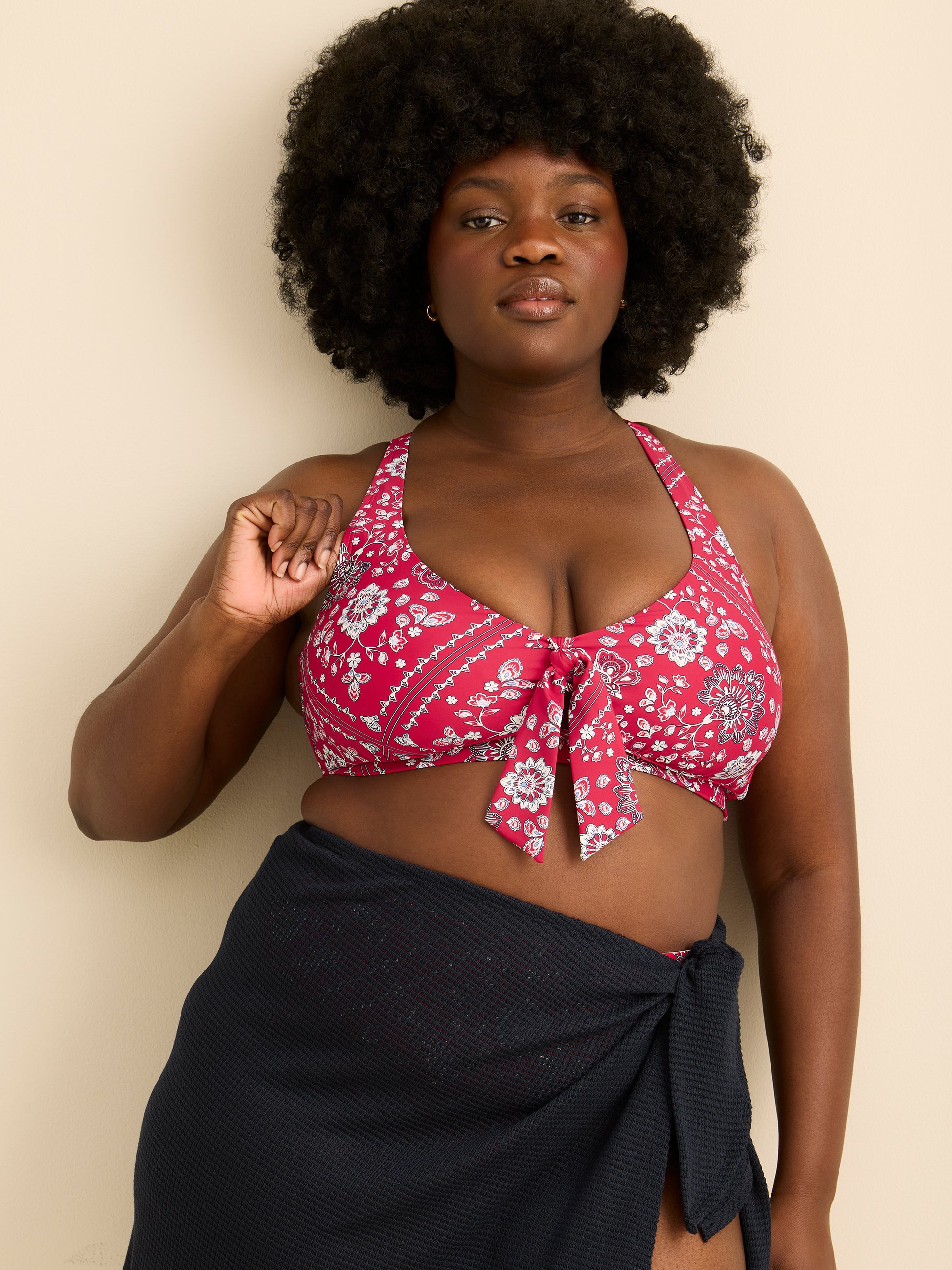 Bikini Top With Front Knot Detail