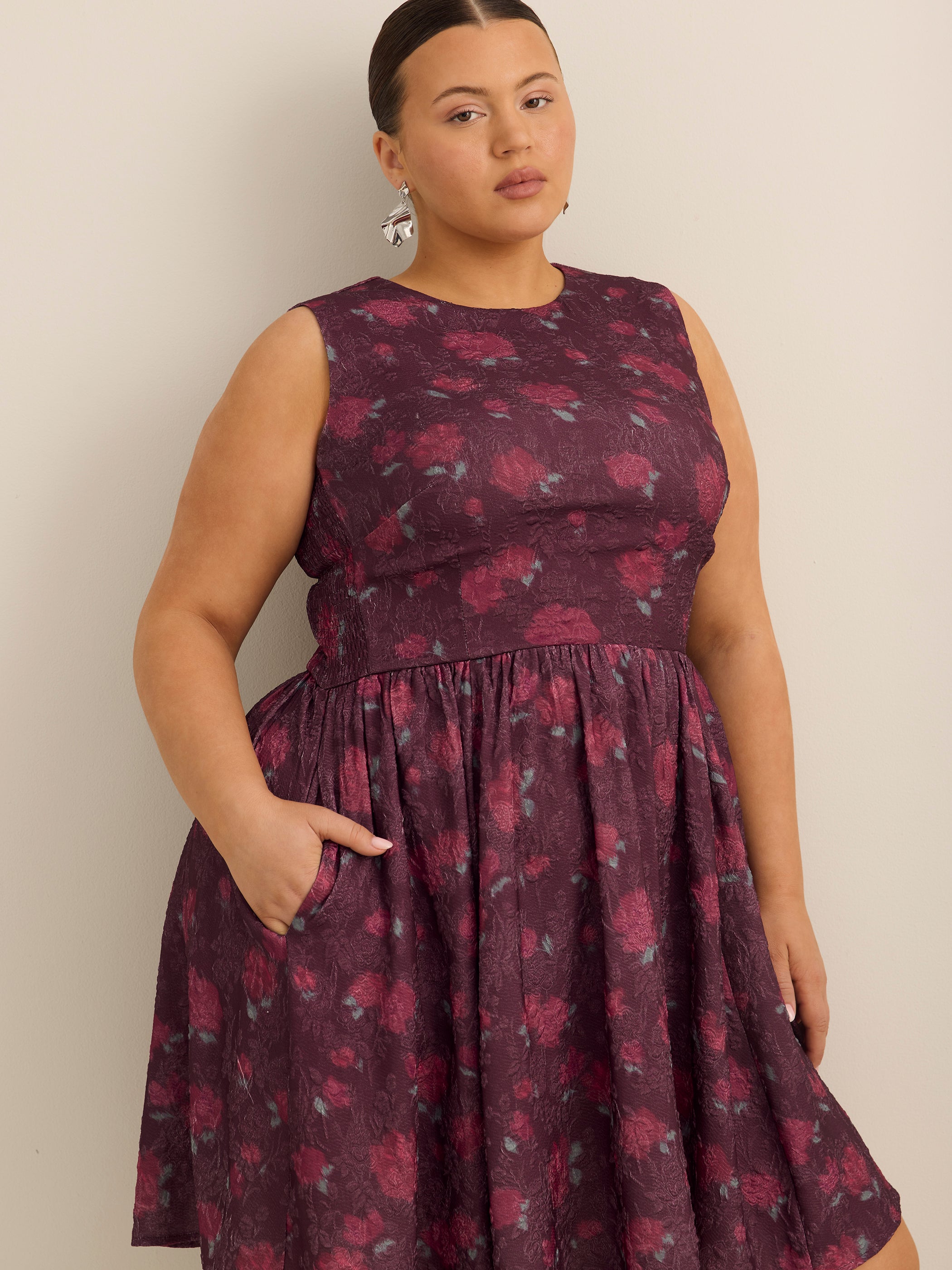 Robe évasée sans manches en tricot - Addition Elle