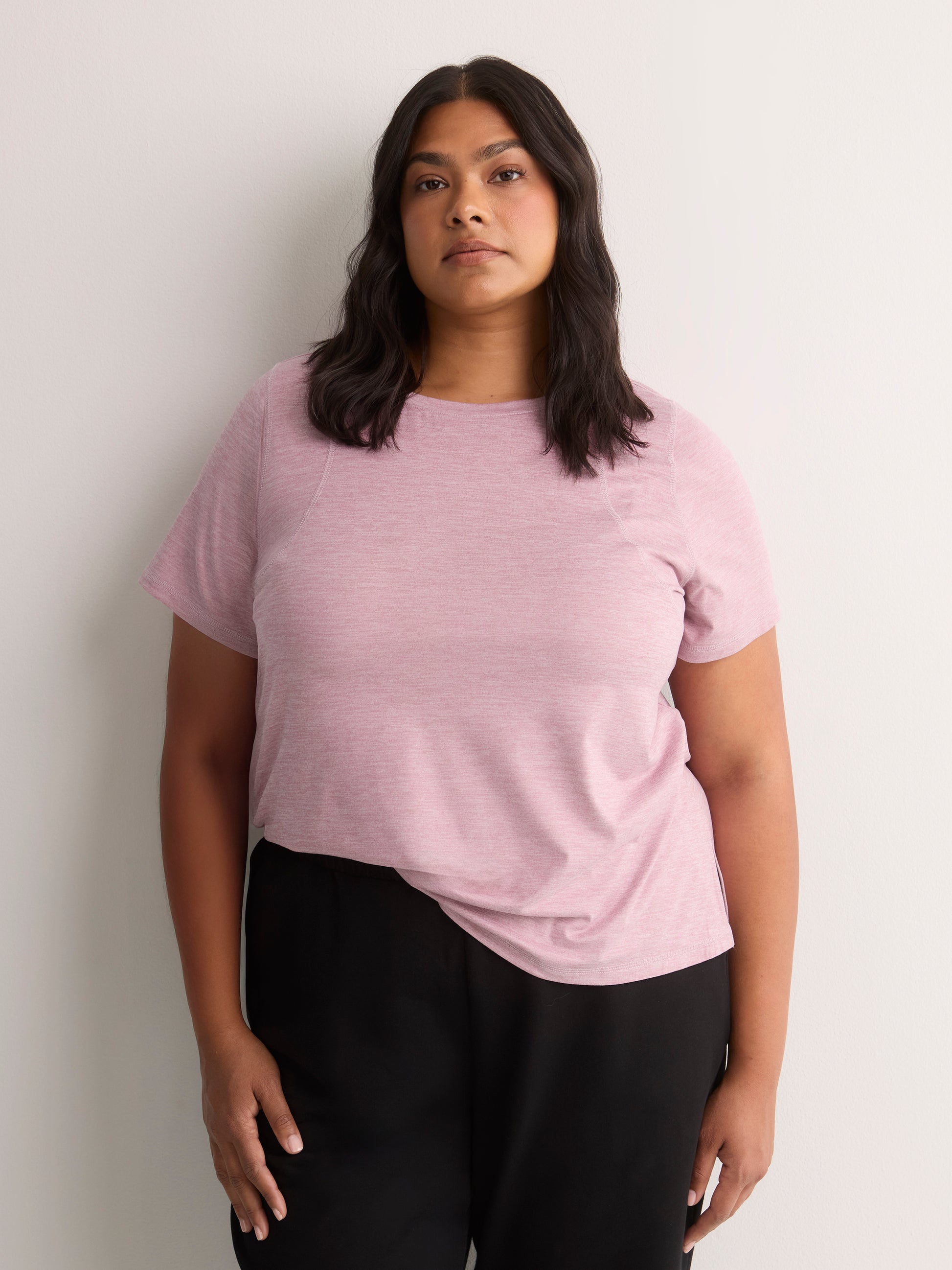 Responsible, Heather Purple Short-Sleeve T-Shirt with Mesh Inserts - Active Zone