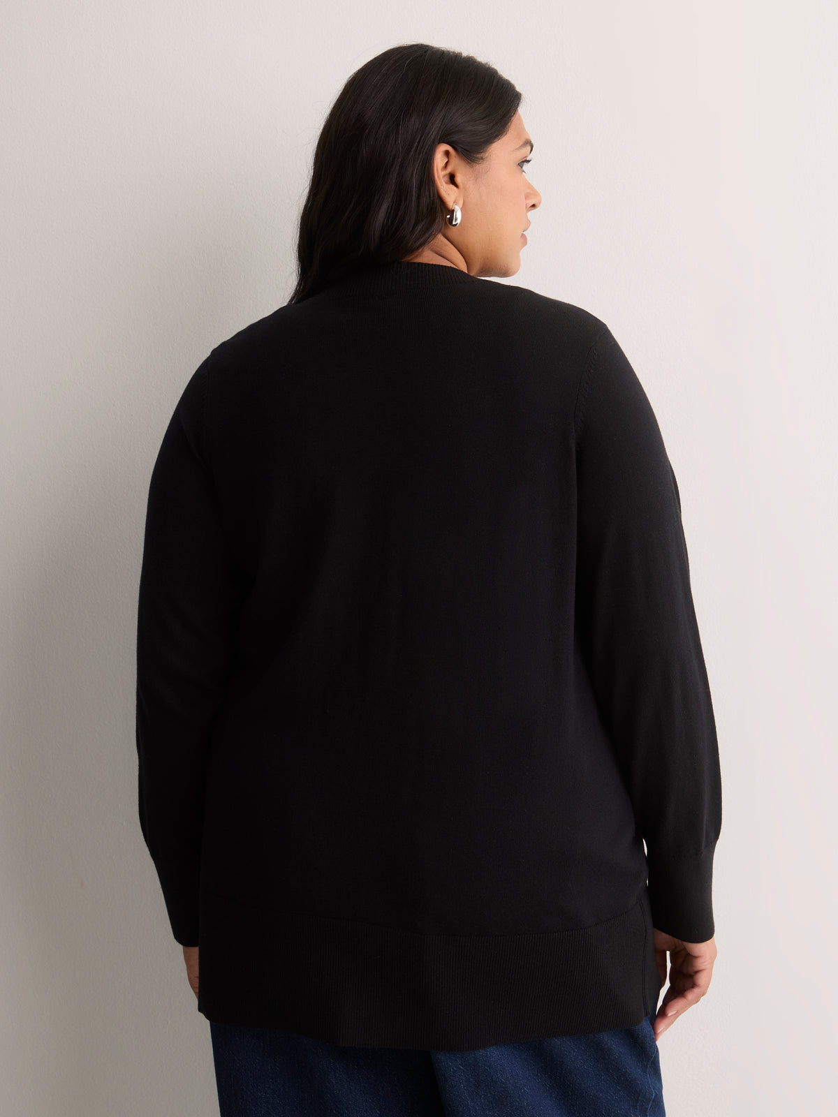 Cotton-Blend Tunic Cardigan