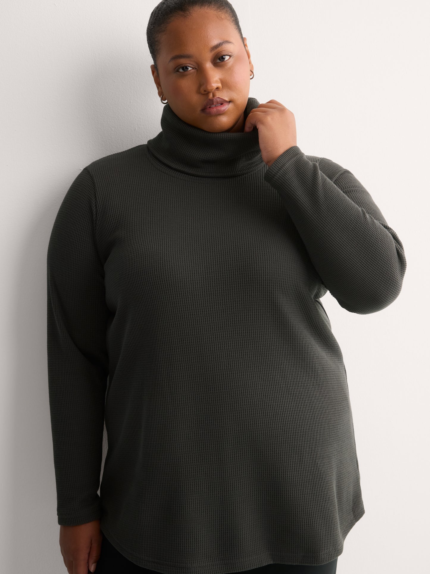 Holly Hideaway Cowl-Neck Waffle Knit Pullover Sweater - Columbia