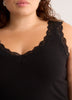 Responsible, Straight V-Neck Ribbed Cami with Lace Trim