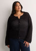 Semi-Fitted Crochet Cardigan with Long Bell Sleeves