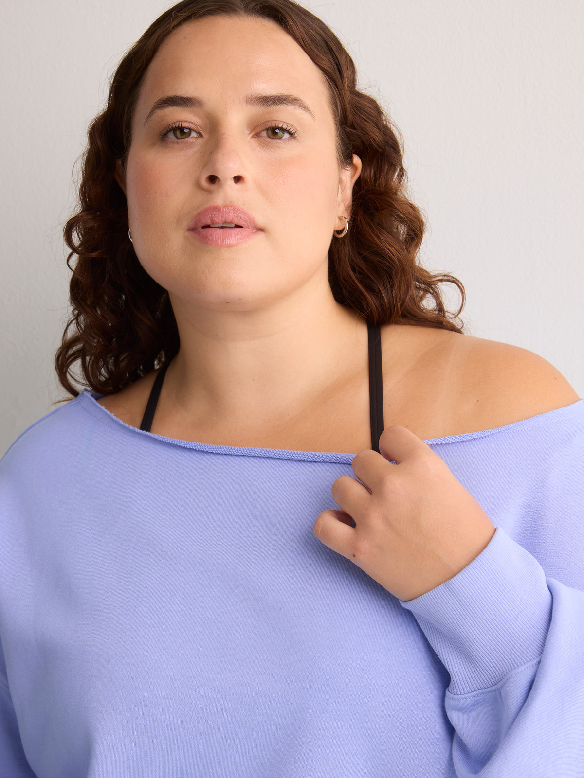 Off-Shoulder Year Round French Terry Tunic - Fabletics