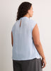 Straight-Fit Draped Cowl-Neck Satin Blouse