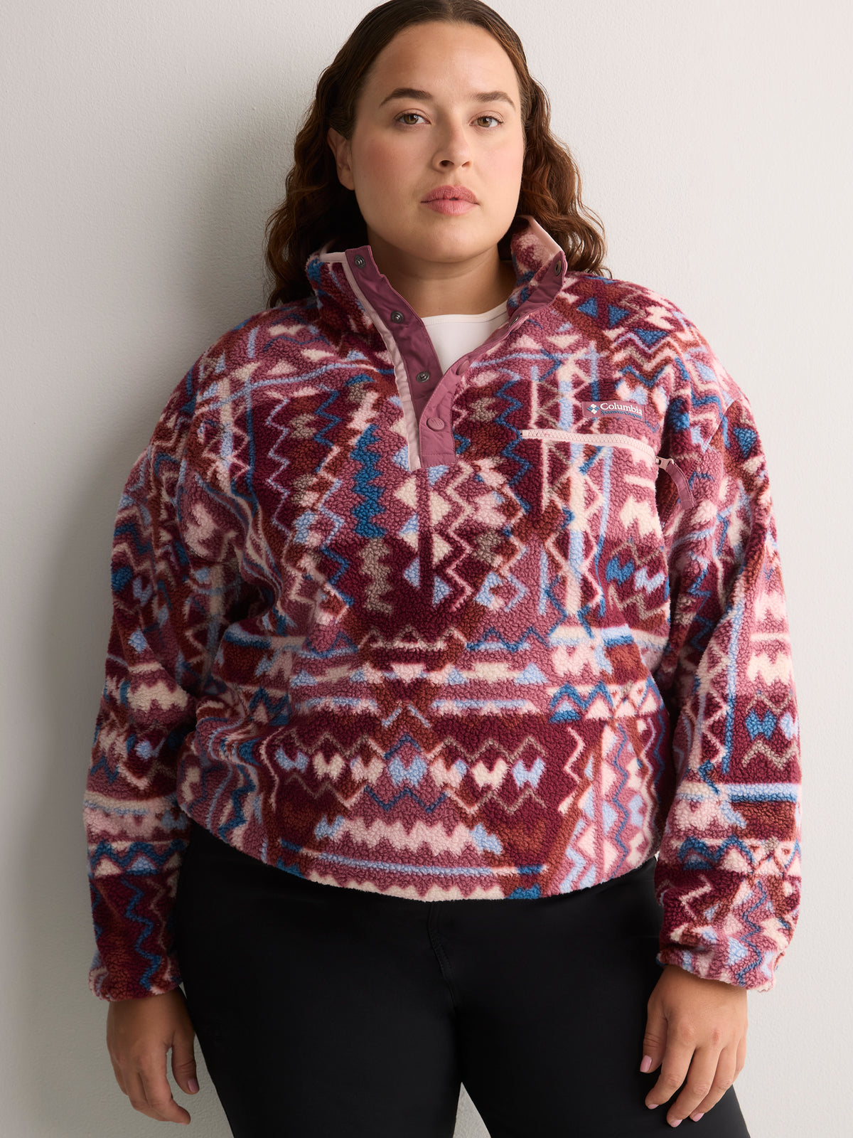 Helvetia II Printed Cropped Half-Snap Fleece Pullover - Columbia